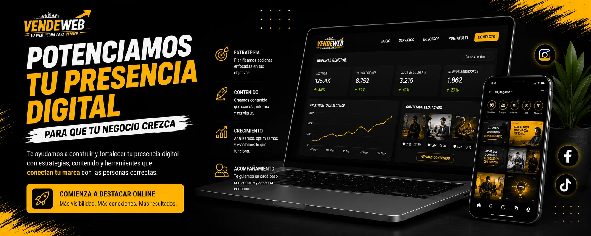 VENDEWEB · Potenciamos tu presencia digital con desarrollo web y marketing